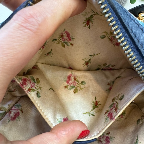 GUCCI Marmont Light Blue Denim Bag Pouch Clutch Embroidered Flowers 🌺 - Picture 7 of 9